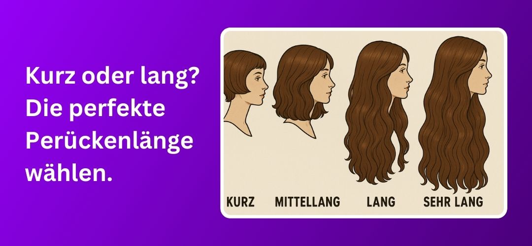 Vergleich von einer kurzen und einer langen Perücke, die unterschiedliche Stile repräsentieren